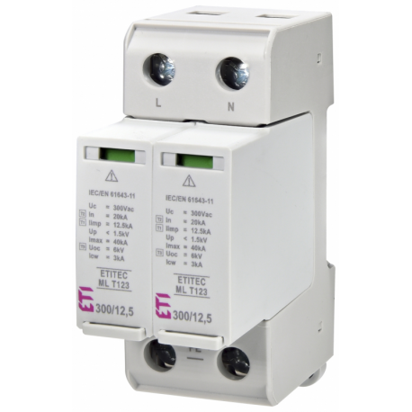 ETI ETITEC ML T123 300/12.5 2+0 B+C+D ogranicznik przepięć