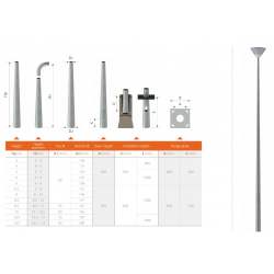 TECNOPALI Hot-Dip Galvanized Steel Conical Poles