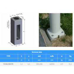 ELEKTROMONTAŻ Foundation for safety lighting poles