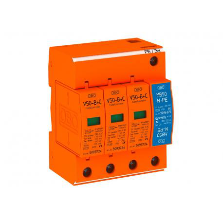 OBO BETTERMANN V50, tipas 1+2 (B+C) viršįtampių apsauga